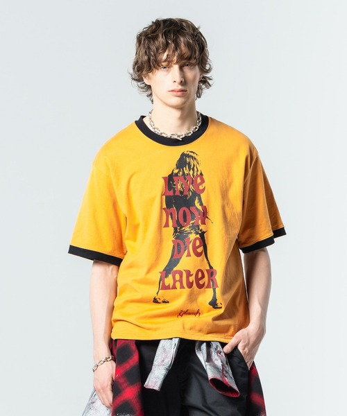 glamb(グラム)の「Reversible T-Shirt / リバーシブルTシャツ(Tシャツ/カットソー・メンズ・イエロー/ネイビー/チャコール・S/M/L)」の14枚目の写真