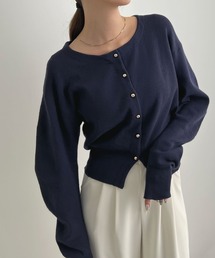 Futier land | 《26SS 新作》【新色追加】ゴールドボタンラウンドネックカーディガン(カーディガン/ボレロ)