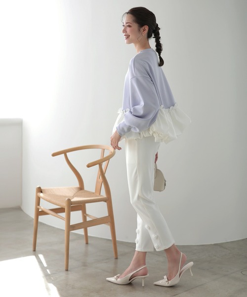 MERAKI(メラキ)の「裾バルーンスウェット(スウェット・レディース・ホワイト/ブラック/ブルー・FREE)」の6枚目の写真