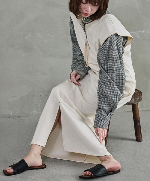 Fashion Letter(ファッションレター)の「前後2way パイピングポンチジャンスカ(ワンピース・レディース・ライトグリーン/ブラック/アイボリー・M)」の13枚目の写真