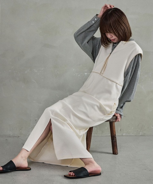 Fashion Letter(ファッションレター)の「前後2way パイピングポンチジャンスカ(ワンピース・レディース・ライトグリーン/ブラック/アイボリー・M)」の14枚目の写真