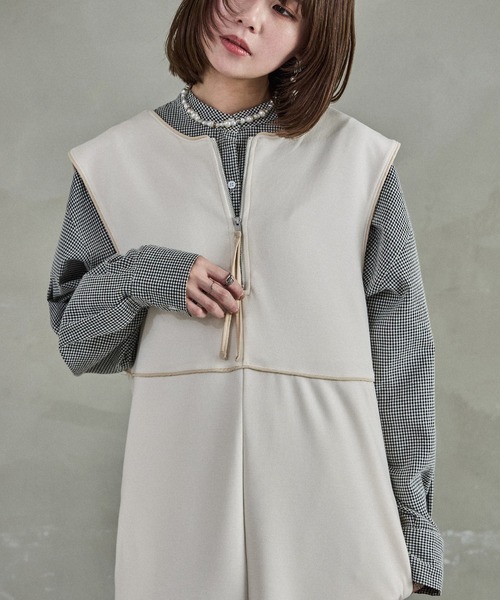 Fashion Letter(ファッションレター)の「前後2way パイピングポンチジャンスカ(ワンピース・レディース・ライトグリーン/ブラック/アイボリー・M)」の16枚目の写真