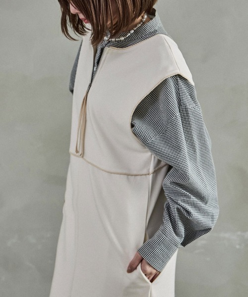 Fashion Letter(ファッションレター)の「前後2way パイピングポンチジャンスカ(ワンピース・レディース・ライトグリーン/ブラック/アイボリー・M)」の17枚目の写真