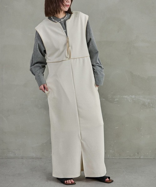 Fashion Letter(ファッションレター)の「前後2way パイピングポンチジャンスカ(ワンピース・レディース・ライトグリーン/ブラック/アイボリー・M)」の18枚目の写真