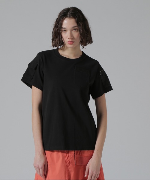 AVIREX(アヴィレックス)の「《50th Anniversary》LEATHER PATCHED FATIGUE T-SHIRT/レザーパッチ ファティーグTシャツ(Tシャツ/カットソー・レディース・ホワイト/ブラック・F)」の14枚目の写真
