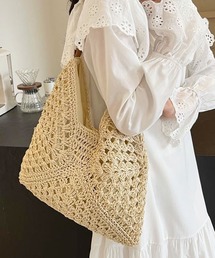 florist | 【軽量】トライアングルクロシェ編みトートバッグ/かごバッグ(かごバッグ)