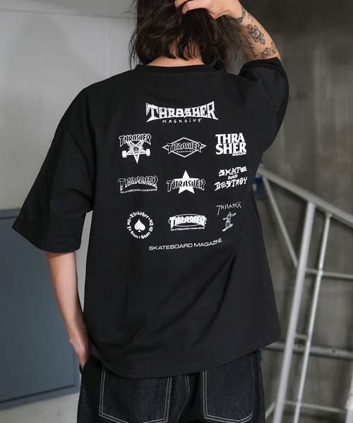THRASHER(スラッシャー)の「MULTI LOGOS S/S T-SHIRTS/スラッシャーマルチロゴバックプリント半袖Tシャツ(Tシャツ/カットソー・メンズ・ブラック/グリーン/ホワイト/ベージュ・X-LARGE/LARGE/MEDIUM)」の3枚目の写真