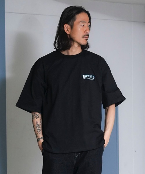 THRASHER(スラッシャー)の「MULTI LOGOS S/S T-SHIRTS/スラッシャーマルチロゴバックプリント半袖Tシャツ(Tシャツ/カットソー・メンズ・ブラック/グリーン/ホワイト/ベージュ・X-LARGE/LARGE/MEDIUM)」の16枚目の写真