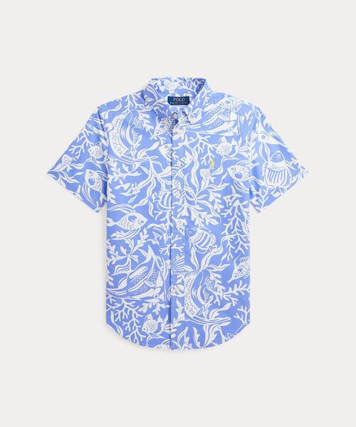 大注目★【POLO RALPH LAUREN】プリント Polo スリープ シャツ セール】シープリント コットン ショートスリーブ シャツ
