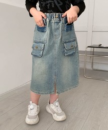 aimoha(アイモハ)の【aimoha-KIDS-】ポケットデザインキッズデニムスカート(デニムスカート)
