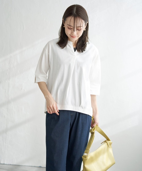ikka(イッカ)の「梨地ジョーゼットスキッパープルオーバー(Tシャツ/カットソー・レディース・ブルー/オフホワイト/ブラック/ライトグレー・L/M/S)」の10枚目の写真