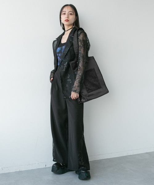 HARE（ハレ）の「マルチポケットカラートートバッグ(HARE)（トートバッグ・レディース・ブラック/レッド/ブルー/グリーン/パープル・FREE）」の7枚目の写真