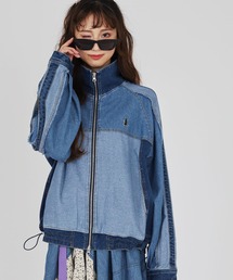 DOUBLE NAME | 【m:rex】デニム切替ラグラントラックジャケット/ユニセックス(セットアップ)