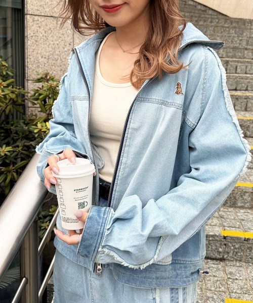 DOUBLE NAME（ダブルネーム）の「【m:rex】デニム切替ラグラントラック