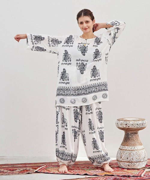 チャイハネ（チャイハネ）の「【チャイハネ】クリシュナMEN'Sパンツ（その他パンツ・メンズ・パープル/グリーン/ホワイト/ブラック・FREE）」の8枚目の写真