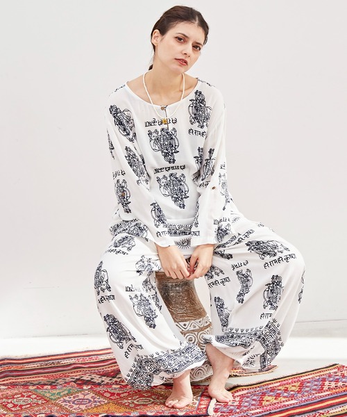 チャイハネ（チャイハネ）の「【チャイハネ】クリシュナMEN'Sパンツ（その他パンツ・メンズ・パープル/グリーン/ホワイト/ブラック・FREE）」の7枚目の写真