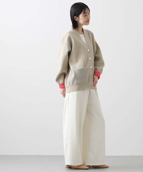 Gready Brilliant（グレディブリリアン）の「スポンジ片畦Ｖネックカーディガン（カーディガン/ボレロ・レディース・ベージュ/アイボリー・FREE）」の13枚目の写真