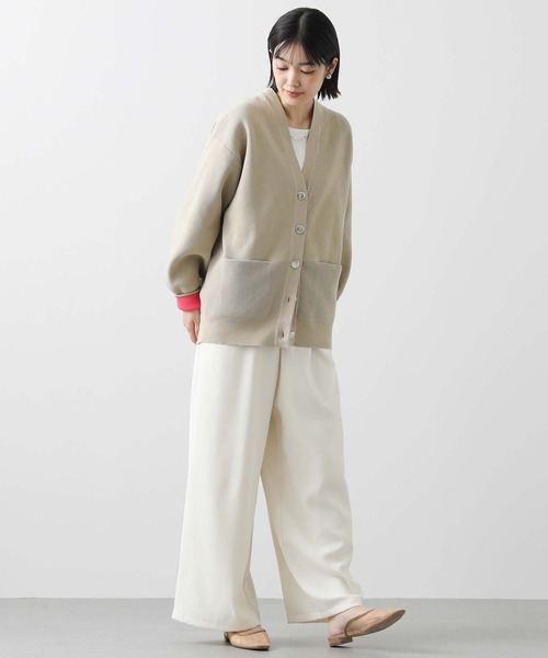 Gready Brilliant（グレディブリリアン）の「スポンジ片畦Ｖネックカーディガン（カーディガン/ボレロ・レディース・ベージュ/アイボリー・FREE）」の15枚目の写真