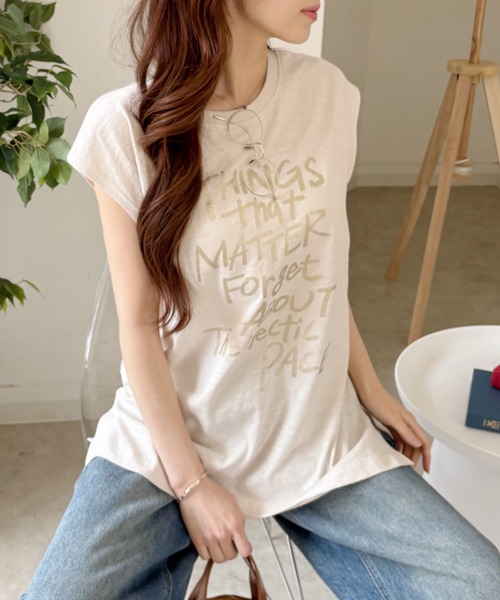 Good Riddance（グッドリダンス）の「【Good Riddance】ラフ デザイン ロゴ ノースリーブ カットソー（Tシャツ/カットソー・レディース・チャコール/オフホワイト/アイボリー・FREE）」の6枚目の写真