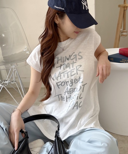 Good Riddance（グッドリダンス）の「【Good Riddance】ラフ デザイン ロゴ ノースリーブ カットソー（Tシャツ/カットソー・レディース・チャコール/オフホワイト/アイボリー・FREE）」の11枚目の写真