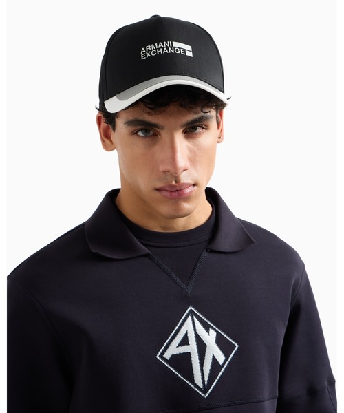 ARMANI EXCHANGE（アルマーニエクスチェンジ）の「【A|X アルマーニ エクスチェンジ】AXロゴ カラーブロックキャップ（キャップ・メンズ・ブラック・FREE）」の3枚目の写真