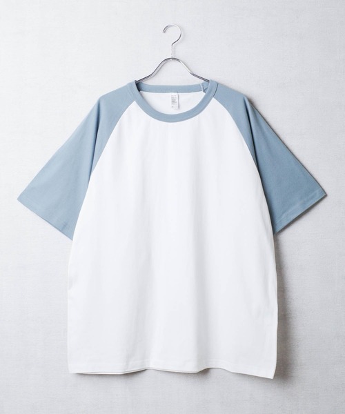 INNOCENT（イノセント）の「【DF001】【D-FACTORY】6.6オンス プレミアム コンフォート ラグランスリーブ Tシャツ（Tシャツ/カットソー・メンズ・ホワイト×ピンク/ホワイト×ブラック/ホワイト×ブルー・LARGE/X-LARGE/MEDIUM）」の5枚目の写真