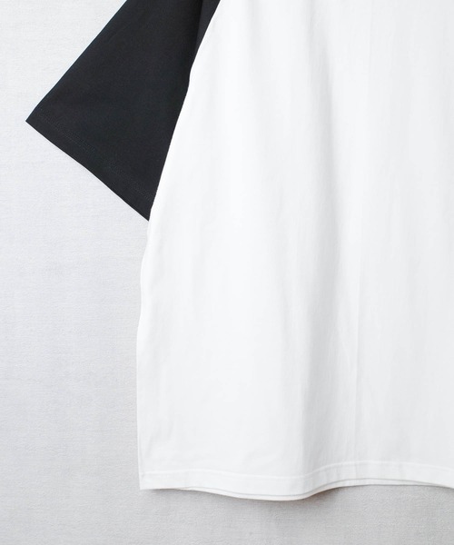 INNOCENT（イノセント）の「【DF001】【D-FACTORY】6.6オンス プレミアム コンフォート ラグランスリーブ Tシャツ（Tシャツ/カットソー・メンズ・ホワイト×ピンク/ホワイト×ブラック/ホワイト×ブルー・LARGE/X-LARGE/MEDIUM）」の10枚目の写真