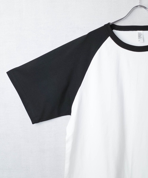 INNOCENT（イノセント）の「【DF001】【D-FACTORY】6.6オンス プレミアム コンフォート ラグランスリーブ Tシャツ（Tシャツ/カットソー・メンズ・ホワイト×ピンク/ホワイト×ブラック/ホワイト×ブルー・LARGE/X-LARGE/MEDIUM）」の11枚目の写真