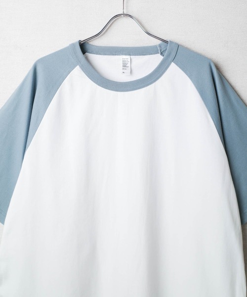 INNOCENT（イノセント）の「【DF001】【D-FACTORY】6.6オンス プレミアム コンフォート ラグランスリーブ Tシャツ（Tシャツ/カットソー・メンズ・ホワイト×ピンク/ホワイト×ブラック/ホワイト×ブルー・LARGE/X-LARGE/MEDIUM）」の14枚目の写真