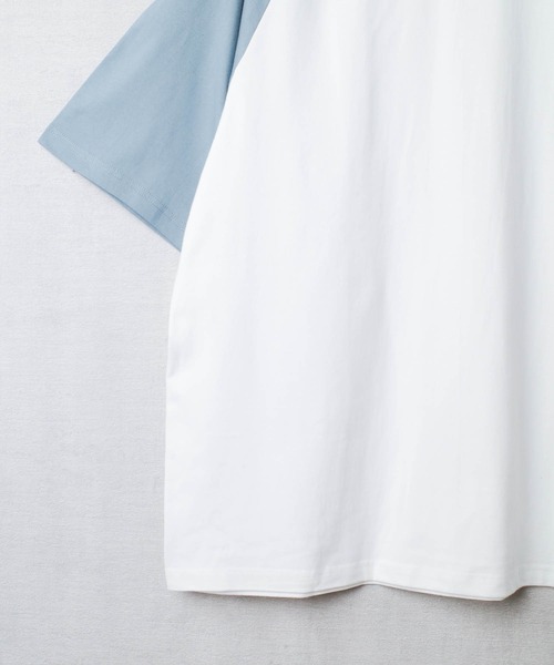 INNOCENT（イノセント）の「【DF001】【D-FACTORY】6.6オンス プレミアム コンフォート ラグランスリーブ Tシャツ（Tシャツ/カットソー・メンズ・ホワイト×ピンク/ホワイト×ブラック/ホワイト×ブルー・LARGE/X-LARGE/MEDIUM）」の17枚目の写真