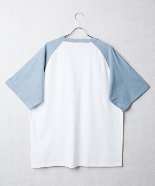 INNOCENT（イノセント）の「【DF001】【D-FACTORY】6.6オンス プレミアム コンフォート ラグランスリーブ Tシャツ（Tシャツ/カットソー・メンズ・ホワイト×ピンク/ホワイト×ブラック/ホワイト×ブルー・LARGE/X-LARGE/MEDIUM）」の18枚目の写真