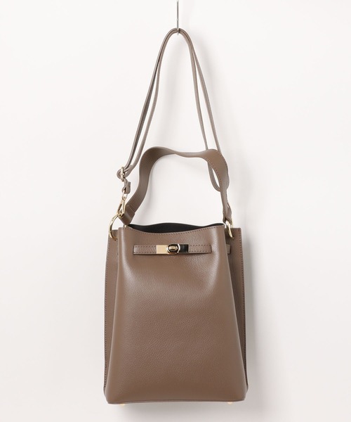 セール】【AULENTTI】2way金具ベルト レザーワンハンドルトートバッグ