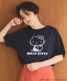 【sanrio characters】HELLO KITTY/ハローキティ フロッキープリント半袖Tシャツ《サンリオキャラクターズ》