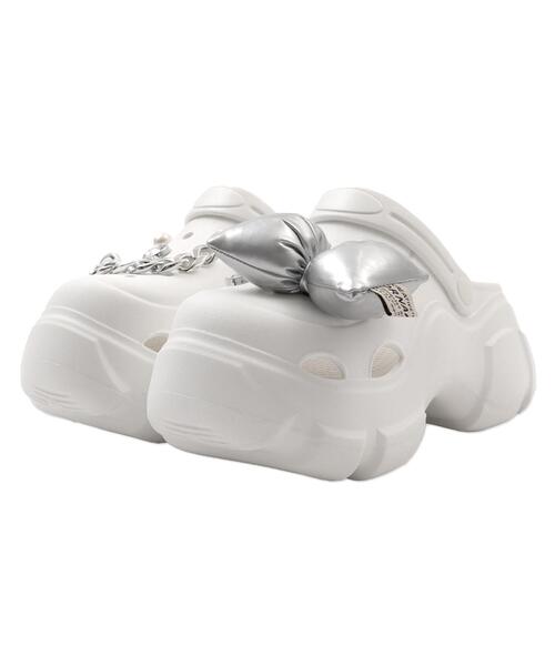 WEGO（ウィゴー）の「WEGO/【25年春夏新作】パーツ付き厚底ラバーサンダル（サンダル・レディース・ブラック/ホワイト・LARGE/MEDIUM/SMALL）」の13枚目の写真