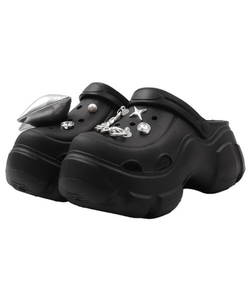 WEGO（ウィゴー）の「WEGO/【25年春夏新作】パーツ付き厚底ラバーサンダル（サンダル・レディース・ブラック/ホワイト・LARGE/MEDIUM/SMALL）」の14枚目の写真