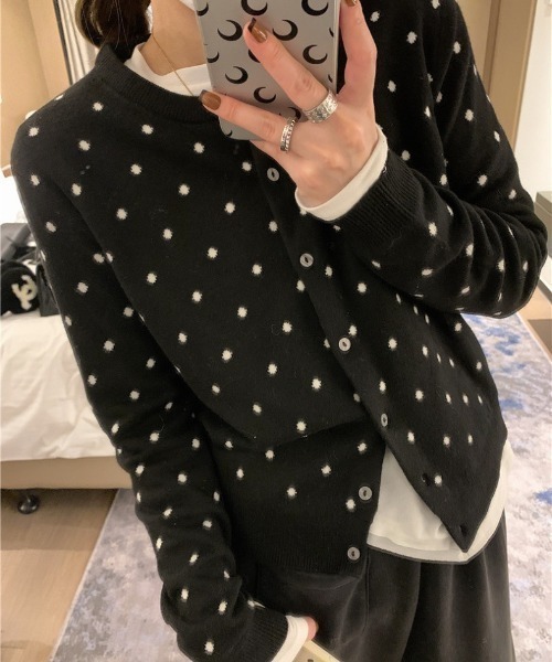 Mela(メラ)の「ドットカーディガン(カーディガン/ボレロ・レディース・ブラック/グレー・FREE)」の17枚目の写真
