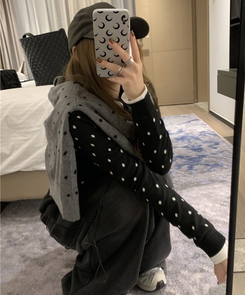 Mela(メラ)の「ドットカーディガン(カーディガン/ボレロ・レディース・ブラック/グレー・FREE)」の19枚目の写真