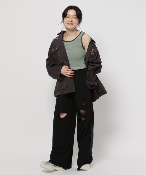 niko and...（ニコアンド）の「セルフカットスウェットワイドパンツ（その他パンツ・レディース・グレー/オフホワイト/ブラック・FREE）」の11枚目の写真