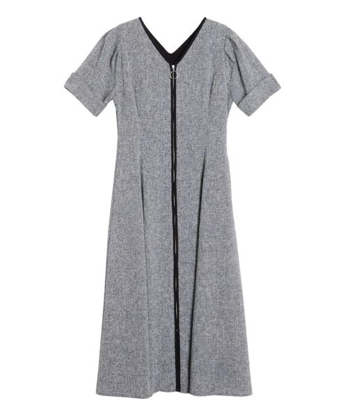 LAGUNAMOON（ラグナムーン）の「フロントジップVネックフレアワンピース（ワンピース・レディース・ベージュ/ブルー/ブラック・MEDIUM/SMALL）」の13枚目の写真