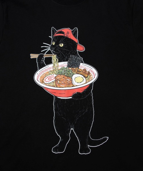 go slow caravan（ゴースローキャラバン）の「KIDS USA/C 中華そば猫 TEE（Tシャツ/カットソー・キッズ・ブラック/ホワイト・120cm/140cm/100cm）」の5枚目の写真