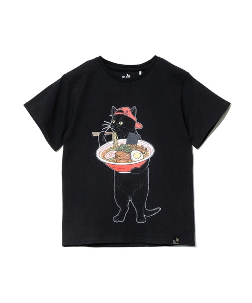 go slow caravan（ゴースローキャラバン）の「KIDS USA/C 中華そば猫 TEE（Tシャツ/カットソー・キッズ・ブラック/ホワイト・120cm/140cm/100cm）」の8枚目の写真