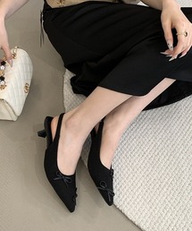 c.u.l（シーユーエル）の「リボンデザイン ポインテッドトゥー バックストラップ パンプス culs119（その他シューズ）」