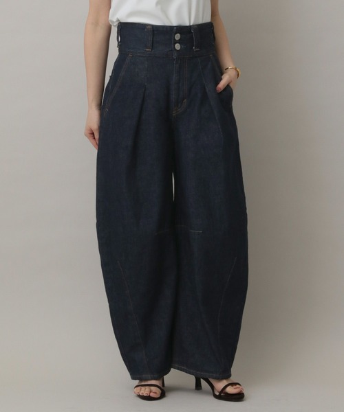 A part by（アパートバイ）の「【セレクト】TREB BALLOON（デニムパンツ・レディース・ライトブルー/ネイビー・X-SMALL）」の2枚目の写真