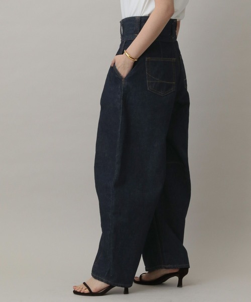 A part by（アパートバイ）の「【セレクト】TREB BALLOON（デニムパンツ・レディース・ライトブルー/ネイビー・X-SMALL）」の6枚目の写真