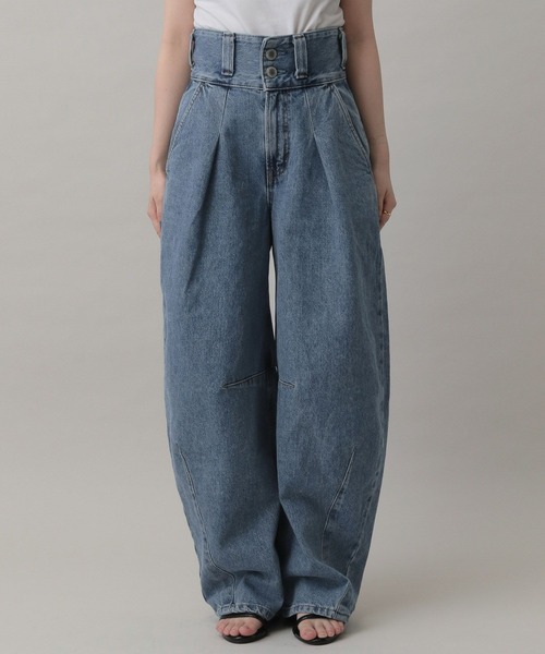 A part by（アパートバイ）の「【セレクト】TREB BALLOON（デニムパンツ・レディース・ライトブルー/ネイビー・X-SMALL）」の9枚目の写真
