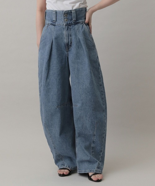 A part by（アパートバイ）の「【セレクト】TREB BALLOON（デニムパンツ・レディース・ライトブルー/ネイビー・X-SMALL）」の22枚目の写真