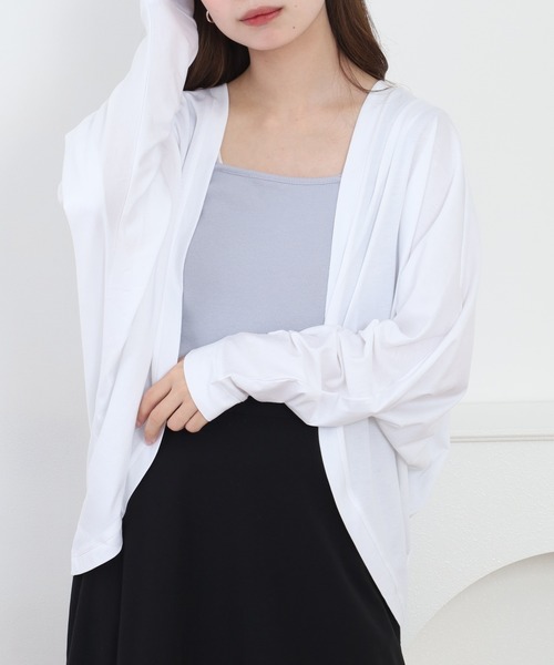 Arinomama(アリノママ)の「接触冷感 綿レーヨン とろみ カーディガン ボレロ(カーディガン/ボレロ・レディース・ホワイト/ブラック/ライトグリーン/スカイブルー/サックスブルー/ライトグレー・FREE)」の22枚目の写真