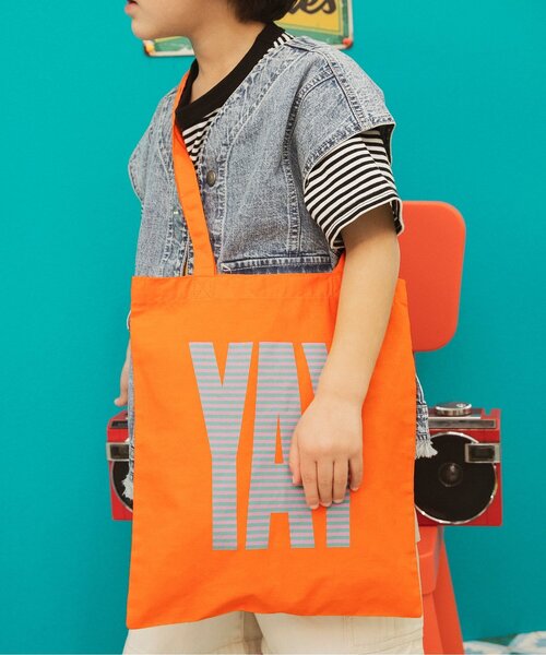 BREEZE（ブリーズ）の「FOスマイルロゴトートバッグ（トートバッグ・キッズ・ネイビー/オレンジ/アイボリー/ブルー・FREE）」の4枚目の写真