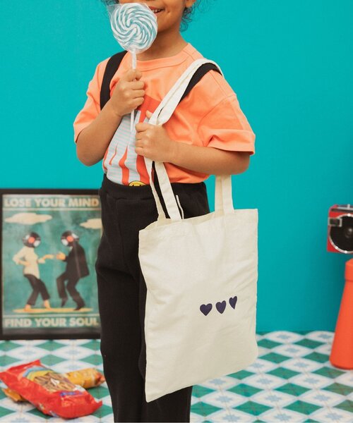 BREEZE（ブリーズ）の「FOスマイルロゴトートバッグ（トートバッグ・キッズ・ネイビー/オレンジ/アイボリー/ブルー・FREE）」の2枚目の写真