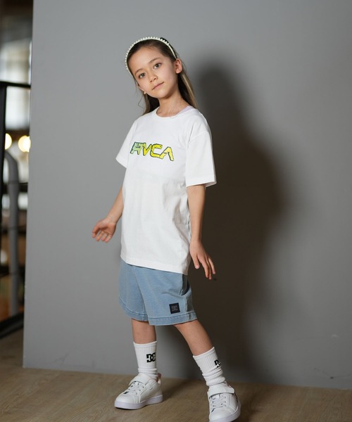 RVCA（ルーカ）の「RVCA/ルーカ STONE WASH SS キッズ Tシャツ BF04E-253（Tシャツ/カットソー・キッズ・ホワイト/ブラック・140cm/150cm/160cm/130cm）」の7枚目の写真